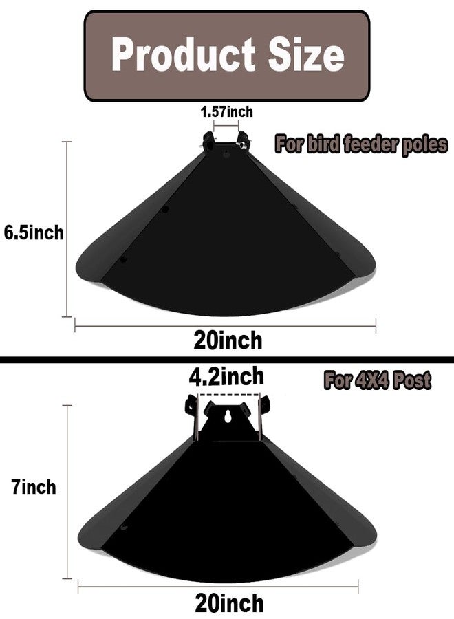 PirateAnt 20 Inch Squirrel Baffle for Bird Feeder Pole, Adjustable Opening Size, for Up to 4x4 Inch Wide Wooden Post, Outside Pole Mount Bird House Guard for Outdoor Shepherd’s Hook. - Image 2