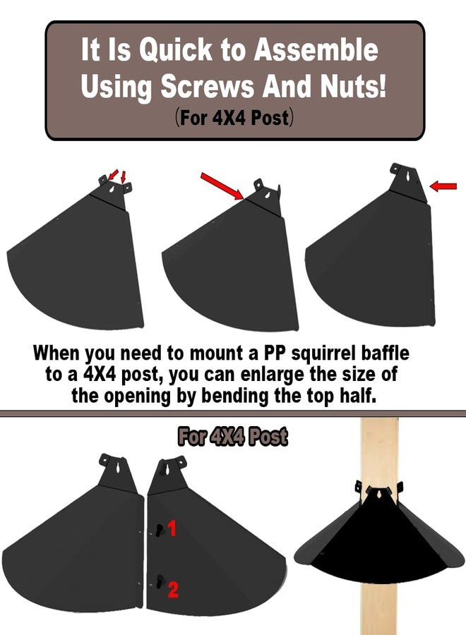 PirateAnt 20 Inch Squirrel Baffle for Bird Feeder Pole, Adjustable Opening Size, for Up to 4x4 Inch Wide Wooden Post, Outside Pole Mount Bird House Guard for Outdoor Shepherd’s Hook. - Image 5
