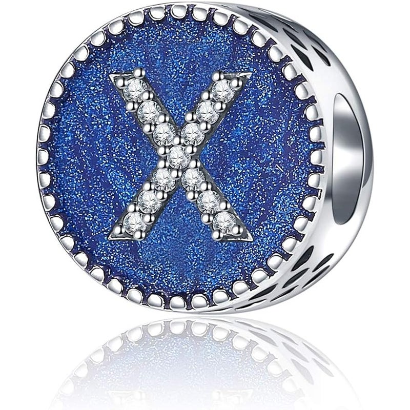 سو كيس Solid 925 Sterling Silver Letter Beads Complete A~Z Gift Options Alphabet Charm Fit Pandora European Bracelets - Image 1