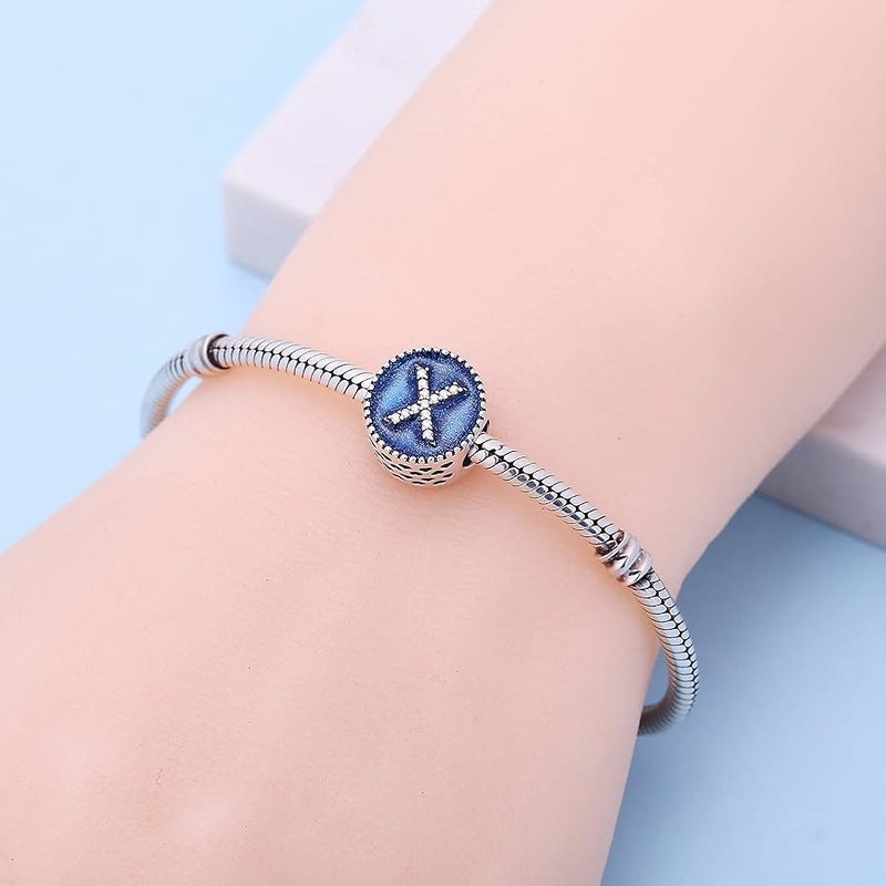 سو كيس Solid 925 Sterling Silver Letter Beads Complete A~Z Gift Options Alphabet Charm Fit Pandora European Bracelets - Image 4
