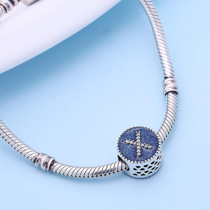 سو كيس Solid 925 Sterling Silver Letter Beads Complete A~Z Gift Options Alphabet Charm Fit Pandora European Bracelets - Image 3
