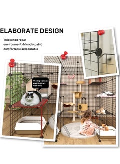 MissTiara Cat Cage, Cat house, Cat Cages Indoor Large, DIY Cat Enclosure Outdoor, Pet Cage for Rabbits, Small Animals ,Cat tree can be placed (black 147x111x75 cm)  - Image 3