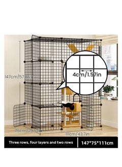 MissTiara Cat Cage, Cat house, Cat Cages Indoor Large, DIY Cat Enclosure Outdoor, Pet Cage for Rabbits, Small Animals ,Cat tree can be placed (black 147x111x75 cm)  - Image 2
