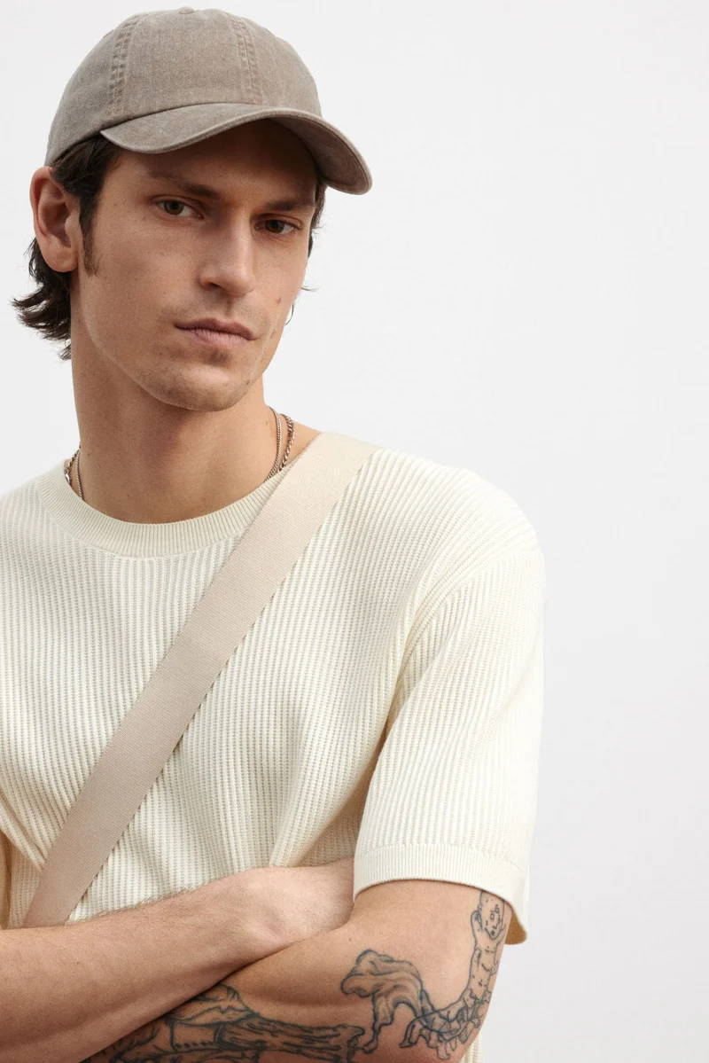 H&M Regular Fit Rib-knit T-shirt