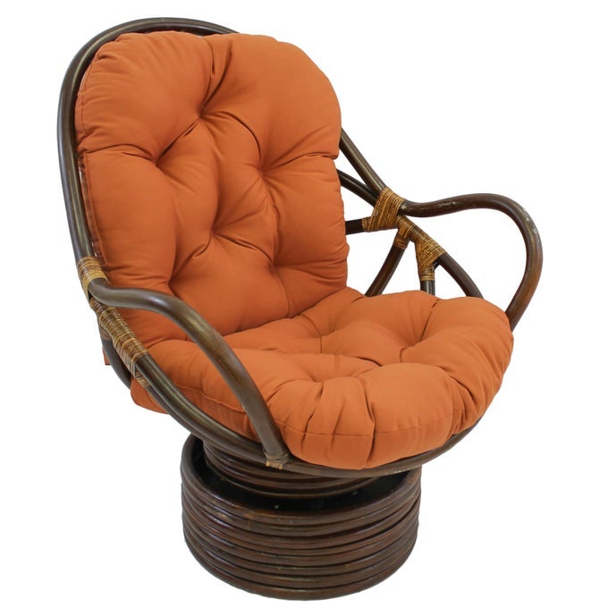 SOLID TWILL SWIVEL ROCKER CHAIR CUSHION 48 INCH X 24 INCH SPICE 1 COUNT PACK OF 1