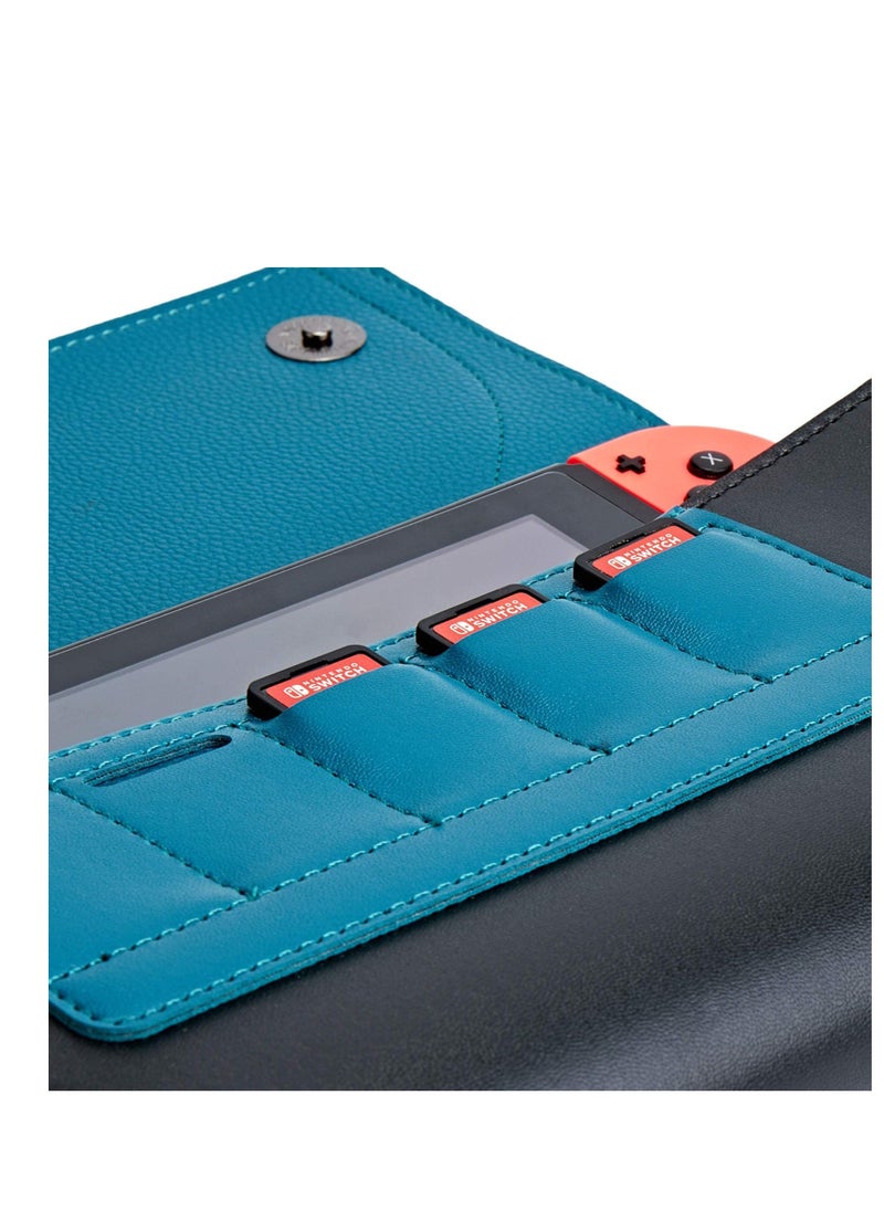 SYOSI Case Compatible with Nintendo Switch Switch Case for Switch/Switch OLED, Protective Case Anti-Scratch Cute Leather Travel Carrying Clutch with Game Holder  - Image 2