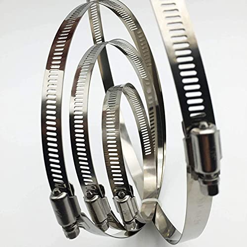 EesTeck 6 Pieces (3" 4” 5") Adjustable 304 Stainless Steel Worm Gear Hose Clamps Water Pipe Clamps Assortment Kit Duct Clamps Pipe Clamp worm drive hose clamps (3" 4” 5") - Image 3