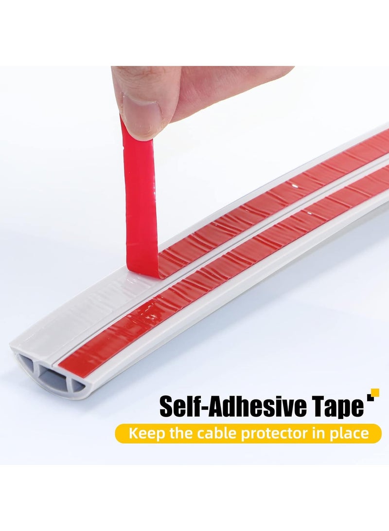 كينجمازي كابل الأرضية تغطي 4 متر ، كابل أرضية خفية الحبل اللاصق الذاتي لإخفاء وإدارة الكابلات ، كابل الأنابيب وكابل الأرضية - Image 4