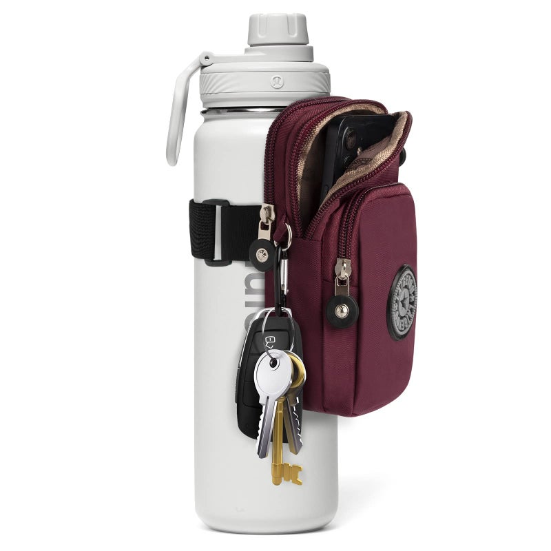 Bottle Pouch Gym Water Caddy with Phone Holder Water Bottle Sleeve Bag with Pocket for Cards Keys Wallet Gym Bottle Accessories for Men Women - Image 2