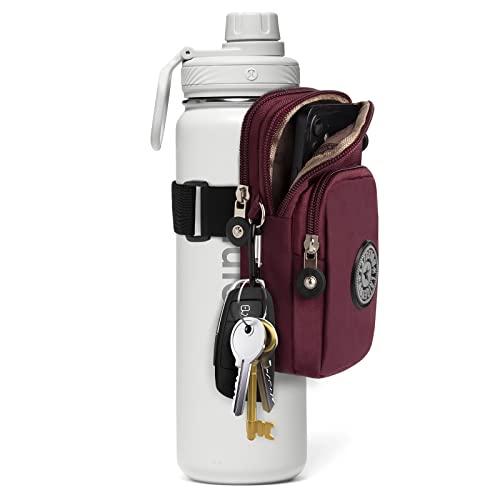 Bottle Pouch Gym Water Caddy with Phone Holder Water Bottle Sleeve Bag with Pocket for Cards Keys Wallet Gym Bottle Accessories for Men Women - Image 1