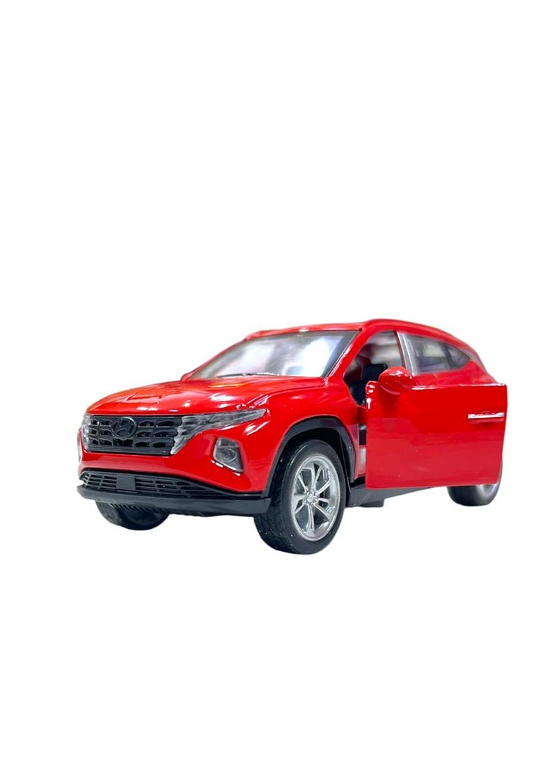 Tucson SUV Die cast 1:36 Scale Model With Lights and Sound – Alloy Children’s Sports Model Car Die-Cast Metal Toy Hyundaaii Car – Front Doors Open red - Image 1