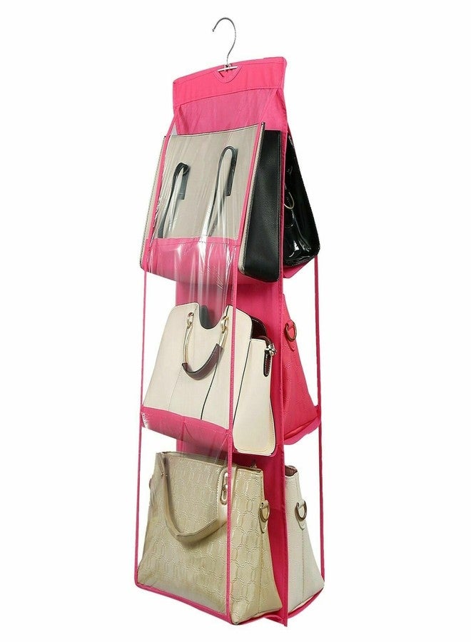 BDDELZ Handbag Organizer Purse Storage Organiser for ladies Handbags With 6 Pockets Large (Pink) - Image 1