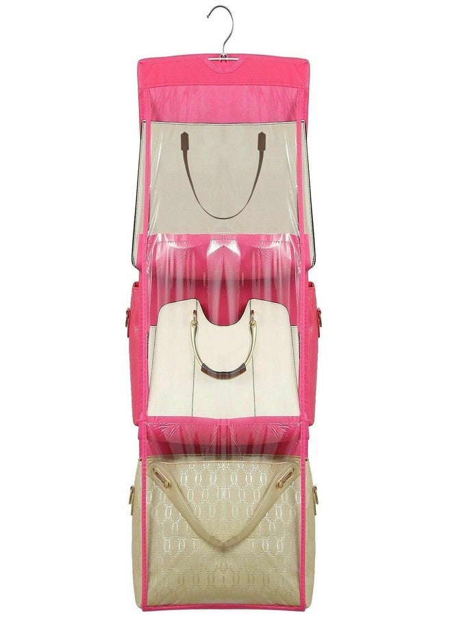 BDDELZ Handbag Organizer Purse Storage Organiser for ladies Handbags With 6 Pockets Large (Pink) - Image 3