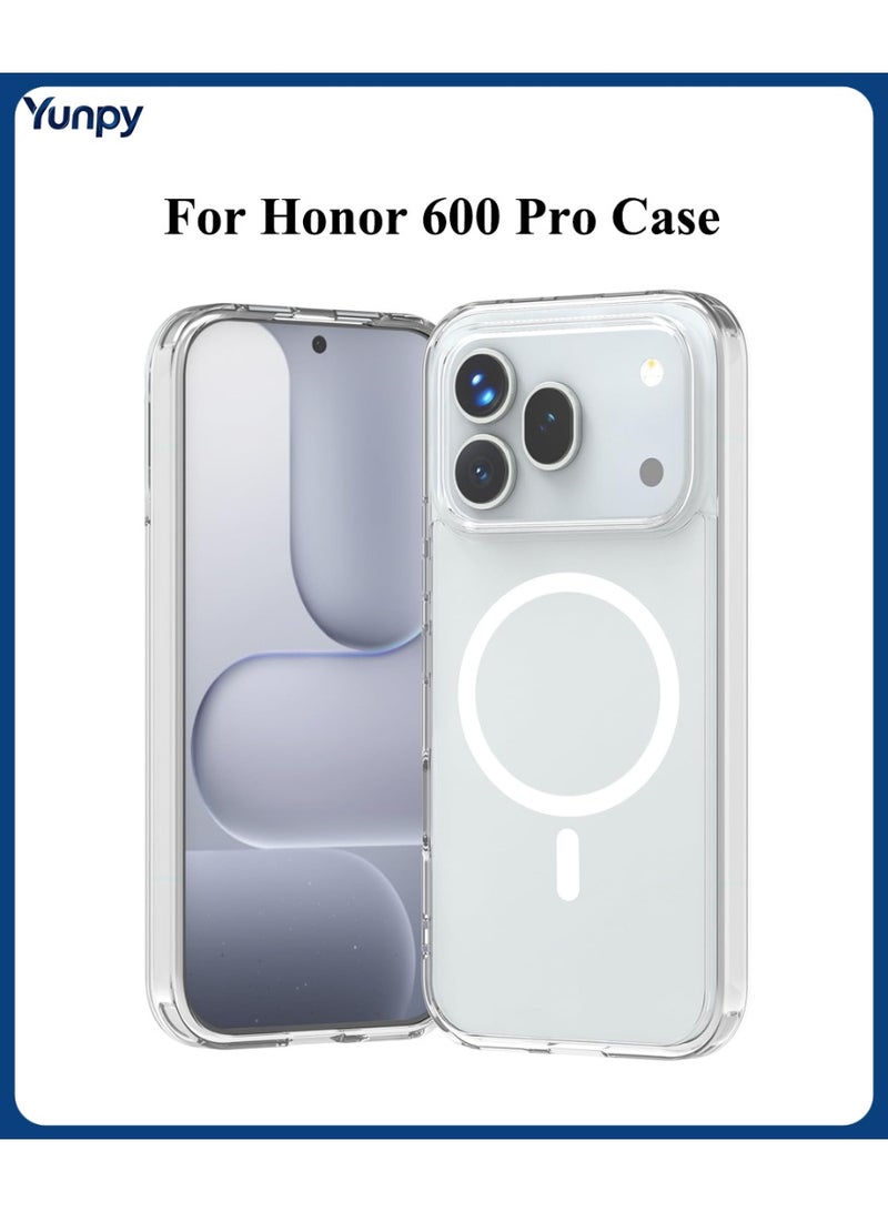 Yunpy Clear Magnetic Case for Honor 600 Pro -  Transparent Shockproof Phone Cover with Camera Protection - Image 1