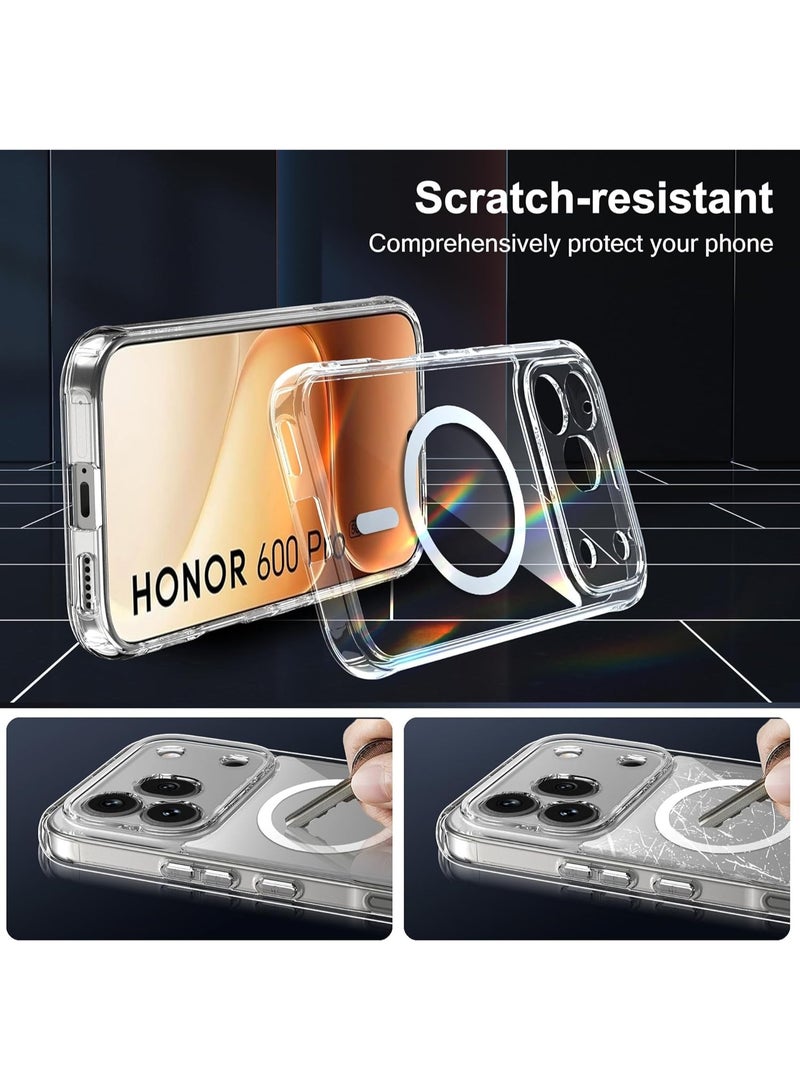 Yunpy Clear Magnetic Case for Honor 600 Pro -  Transparent Shockproof Phone Cover with Camera Protection - Image 2