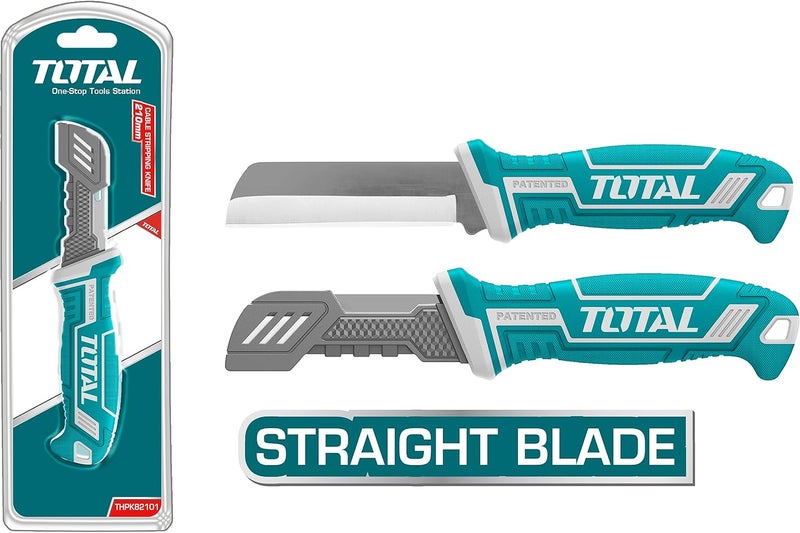 TOTAL 8" Cable Stripping Knife with Protective Cover - Image 2