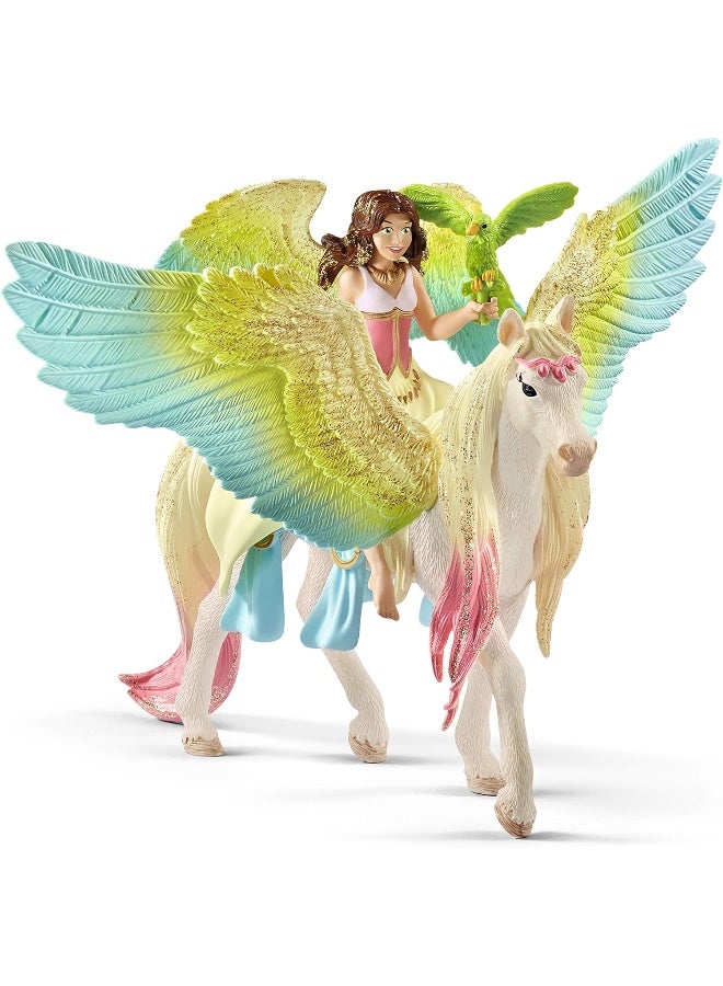 Schleich bayala, 3-Piece Playset, Unicorn Toys for Girls and Boys 5-12 Years Old, Fairy Surah with Glitter Pegasus - Image 1