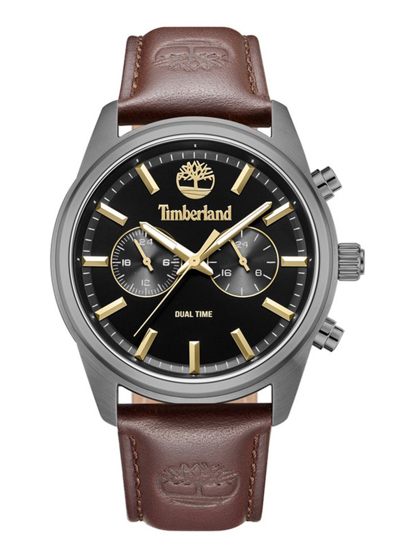 Timberland Men Northbridge Black Dial Leather Strap Multifunction Watch for Men, 45mm - Image 1