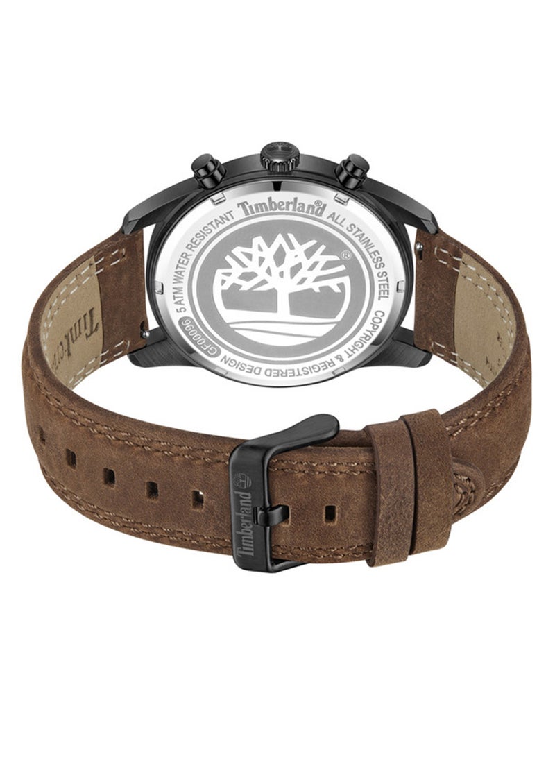 Timberland Men Northbridge Black Dial Leather Strap Multifunction Watch for Men, 45mm - Image 3