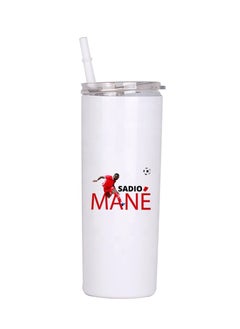 Football Player Sadio Mane Tumbler Design Printed On Both Sides Printed Drinking Water Tumbler 17 OZ White