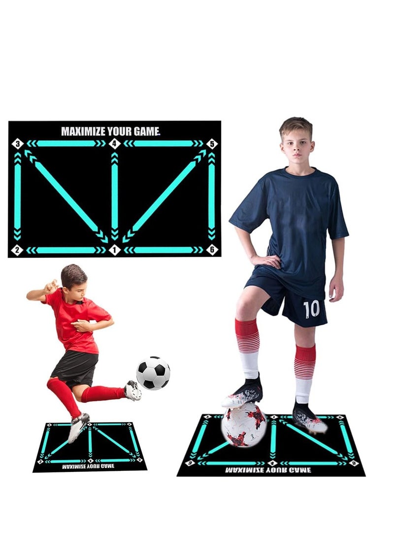 SYOSI Football Footstep Training Mat with Soccer sock Dribble Silent Sport Mat Silent Anti Skid Shock Absorption Training Mat Football Doormat Corner Field Training Mat Training Pace Ball Sport Mat  - Image 4