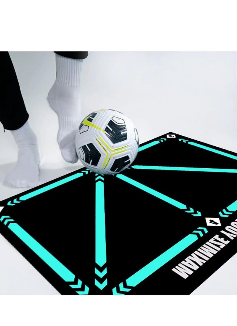 SYOSI Football Footstep Training Mat with Soccer sock Dribble Silent Sport Mat Silent Anti Skid Shock Absorption Training Mat Football Doormat Corner Field Training Mat Training Pace Ball Sport Mat  - Image 5