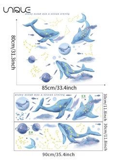 Unique Cartoon Dolphin Wall Sticker, Fantasy Star Decal, DIY Removable Large Art Decoration, Peel and Stick, for Kids Baby Boys Girls Playroom Bedroom Decor  - Image 2