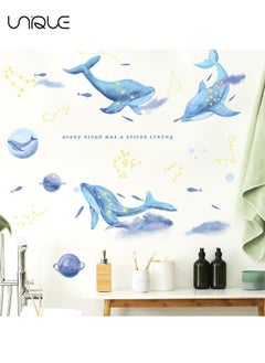 Unique Cartoon Dolphin Wall Sticker, Fantasy Star Decal, DIY Removable Large Art Decoration, Peel and Stick, for Kids Baby Boys Girls Playroom Bedroom Decor  - Image 5