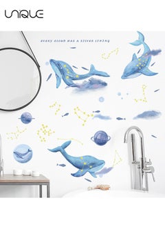 Unique Cartoon Dolphin Wall Sticker, Fantasy Star Decal, DIY Removable Large Art Decoration, Peel and Stick, for Kids Baby Boys Girls Playroom Bedroom Decor  - Image 4
