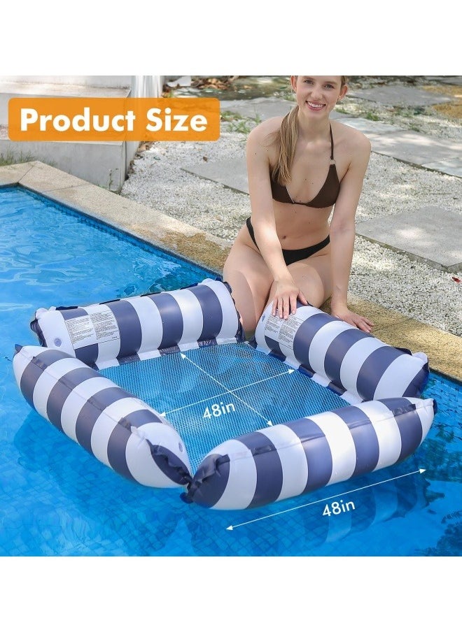 GGEROU - 2Pcs Inflatable Pool Float Chair Lounge for Adults and Kids Floating,Stripe Pattern Float Hammock for Pool Party Summer Water Fun - Image 1