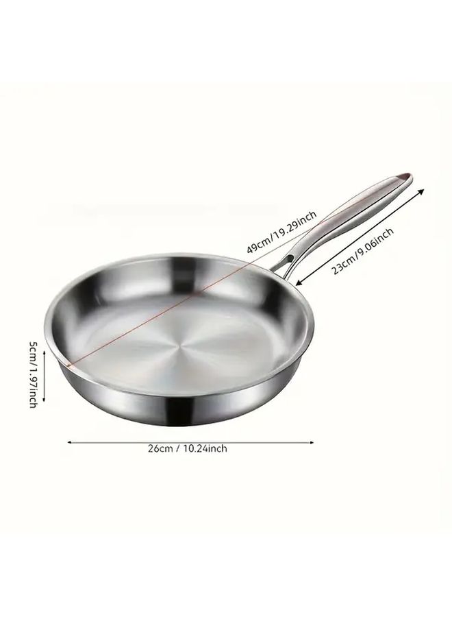Stainless Steel Nonstick Frying Pan 11.02 Inch Flat Bottom for Gas Induction - Image 3