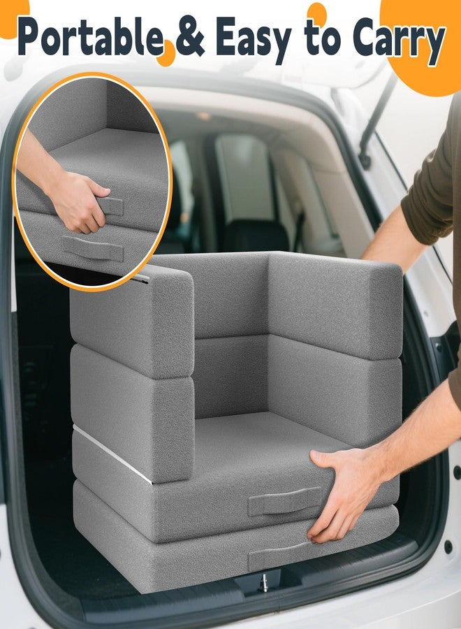 Abdtech Portable Toddler Travel Bed: Foldable & Soft - 3-in-1 Convertible Portable Folding Floor Bed with Washable Cloth Cover - Ideal for Vacation,Camping and Sleepover（54 inches,Grey） - Image 4