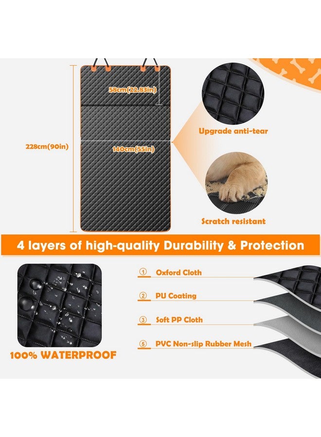 MIXJOY Suv Cargo Liner For Dogs, Waterproof Cargo Liner For Suv, Pet Dog Cargo Cover Mat With Bumper Flap Protector, Nonslip Dog Seat Cover For Suv Trunk Sedans Vans, Universal Fit (90" L X 55" W) - Image 2