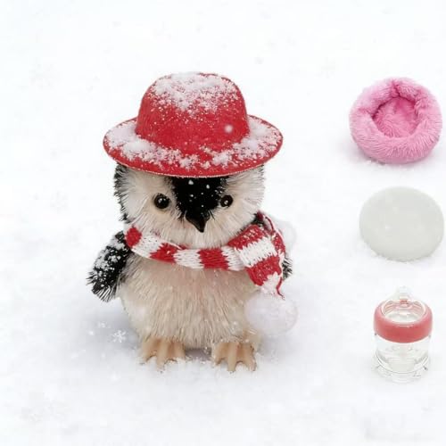 VOLOBE 5 Inches Silicone Penguin Realistic Silicone Animal with Sleeping Pad Accessories for Kids Boy Girl Birthday Christmas Handmade Gift 5 Penguin Mother - Image 1