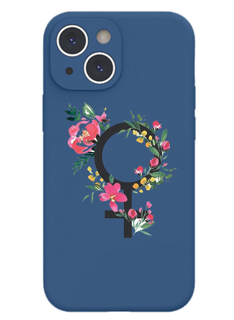 Theodor Protective Slim Fit Case Liquid Silicone Cover with Full Body Protection Anti-Scratch Shockproof Case For iPhone 13 Blue  - Womens day - Image 1