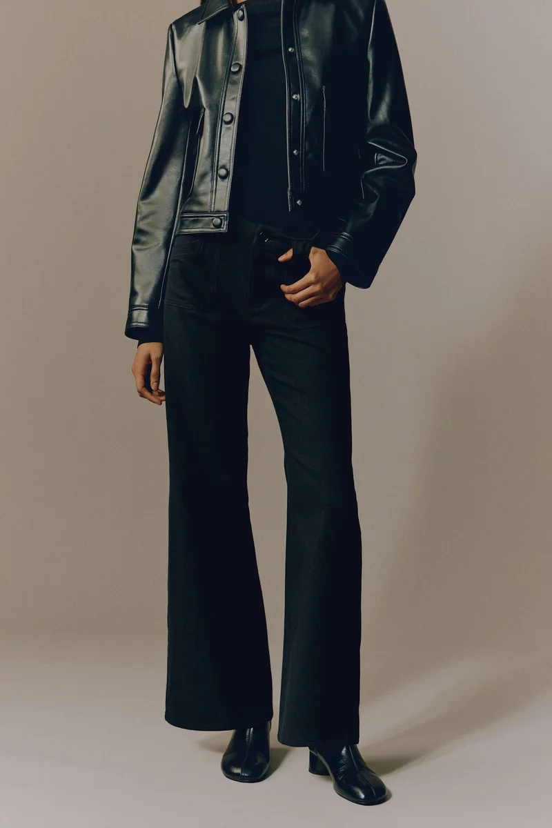 اتش اند ام بنطلون بقصة واسعة من نسيج تويل