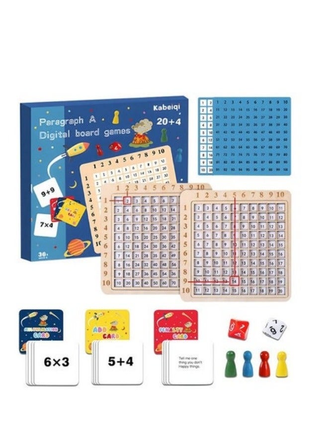 Wooden Montessori Math Multiplication Board Game,9X9 Math Games Educational Board Games, Preschool Funny Counting Toy - Image 1