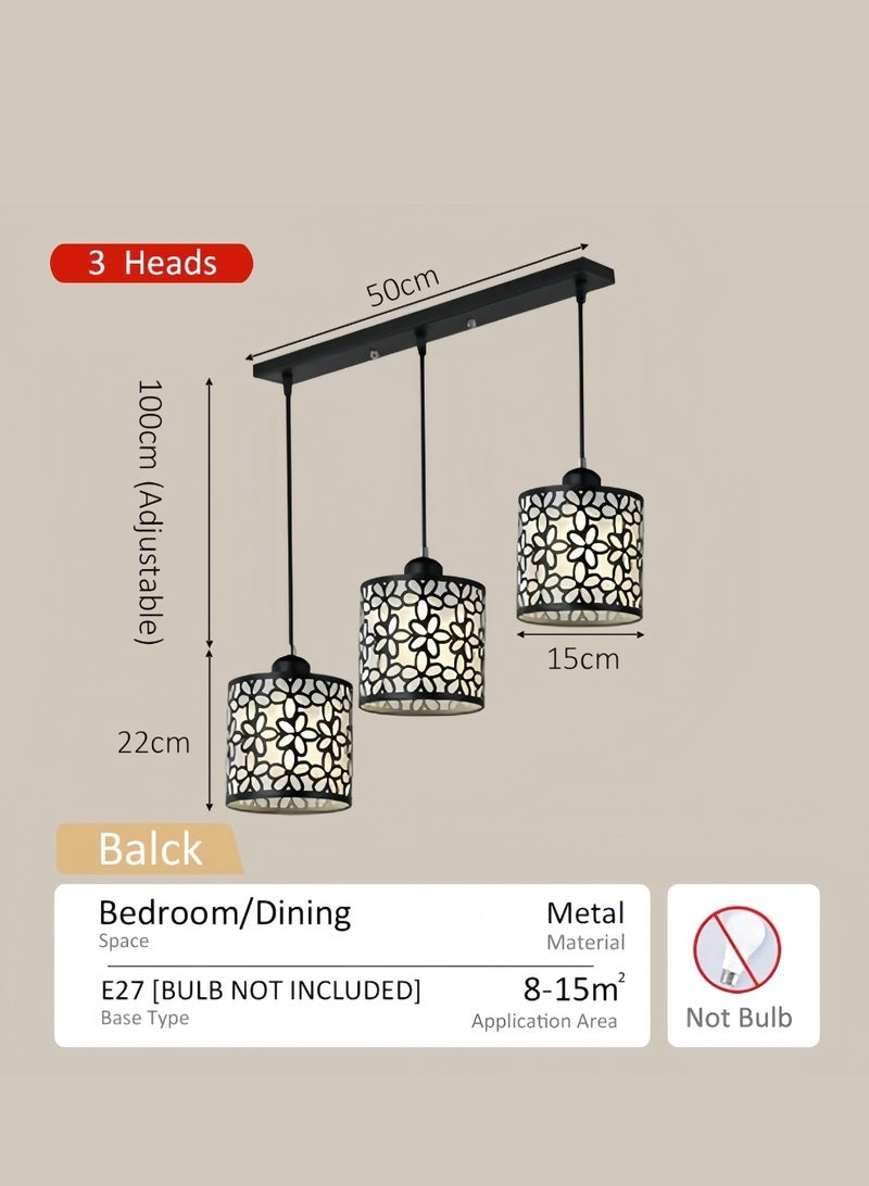 أورالوكسي ثريا E27 واجهة عالمية إضاءة سقف سوداء إضاءة LED 21 واط ديكور منزلي مناسبة لغرفة المعيشة وغرفة النوم وغرفة الطعام - Image 4