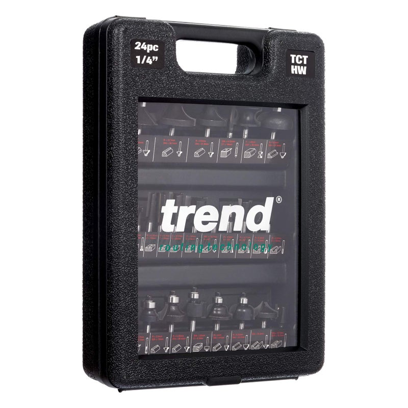 تريند الاتجاه 24 قطعة راوتر بت كاتب مجموعة 1/4 بوصة عرقوب كربيد التنغستن يميل حقيبة للتخزين وشملت مجموعة/Ss24X1/4Tc - Image 3