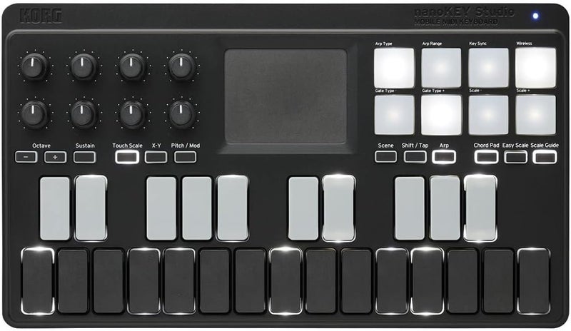 Korg NanoKEY Studio MIDI Controller - 25 Velocity-Sensitive Keys, Wireless Connectivity, Compact Design - Image 1