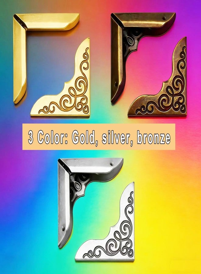 HanyHere Book Corner Protector Metal Corner Cover for Scrapbook Album Menu Folder Include Gold, Silver and Bronze (150PCS) - Image 4