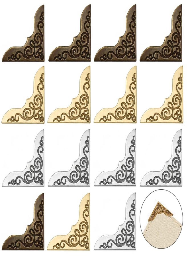 HanyHere Book Corner Protector Metal Corner Cover for Scrapbook Album Menu Folder Include Gold, Silver and Bronze (150PCS) - Image 1
