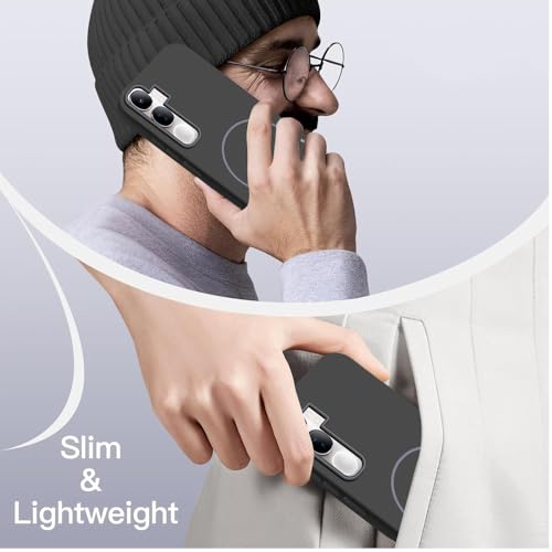 KARWAN®️ Magnetic Wireless Ultra Slim-Fit Back Case Cover for Vivo Y400 |Hard PC Case Cover| Ultra-Thin & Light Weight with [Ultra Premium Feel] Case for Vivo Y400 (6.67") (Black) - Image 3