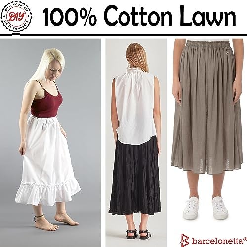 Barcelonetta | Cotton Lawn Fabric | Lining Fabric | 100% Cotton | Thin | 58" Wide | Sewing, Air Feel Layer | Cloth, Solid (White, 5 Yard) - Image 3