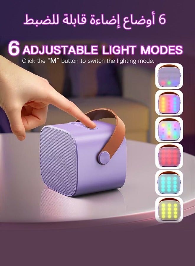 Children's Colorful LED Bluetooth Mini Karaoke, Portable Wireless Children's Karaoke Machine with Microphone, Best Birthday Gift for 4+Year Old Girls - Image 4