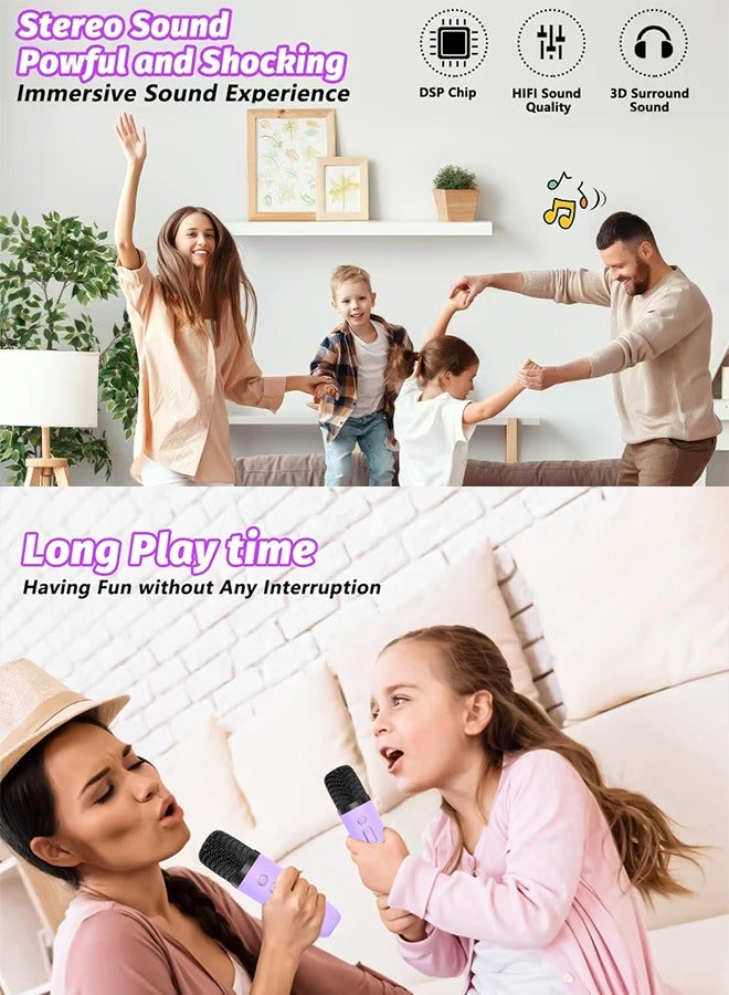 Children's Colorful LED Bluetooth Mini Karaoke, Portable Wireless Children's Karaoke Machine with Microphone, Best Birthday Gift for 4+Year Old Girls - Image 5