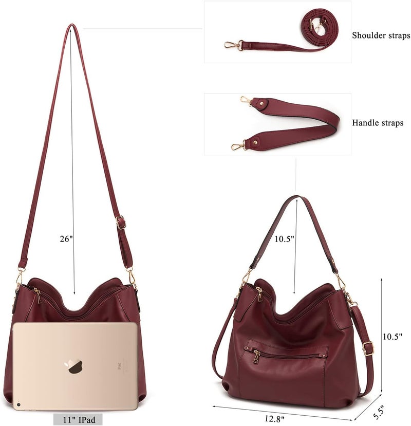 Idesort Large Crossbody Bags Ladies Shoulder Handbags Purse and Wallet Set for Women Totes Hobo Purses - Image 4