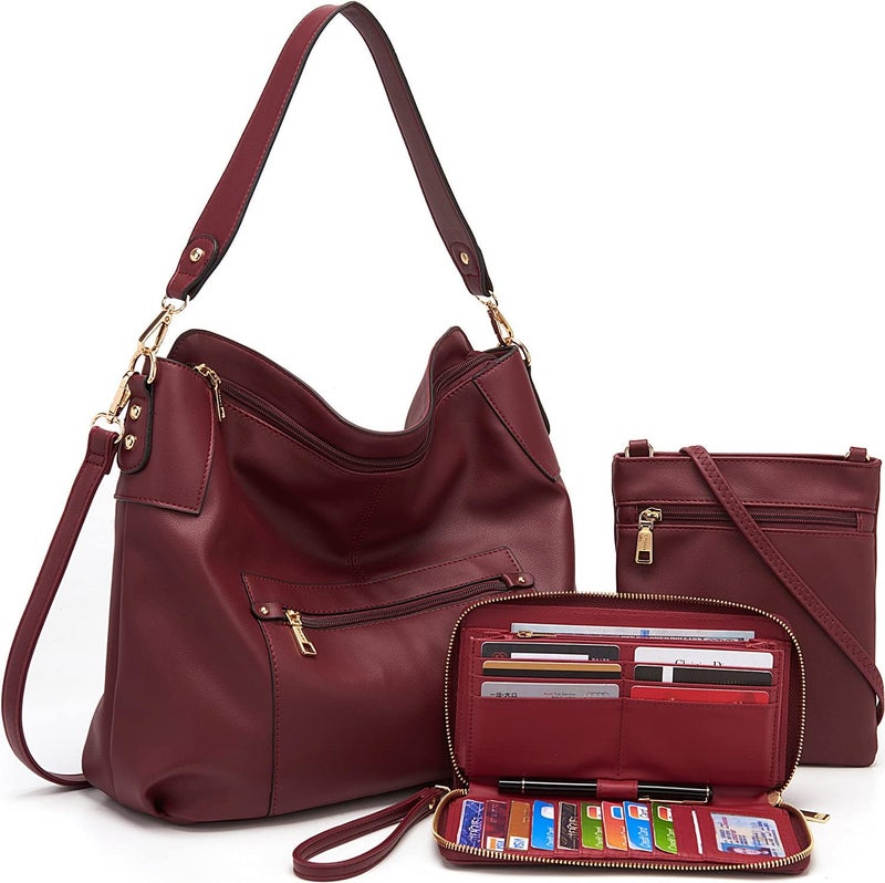 Idesort Large Crossbody Bags Ladies Shoulder Handbags Purse and Wallet Set for Women Totes Hobo Purses - Image 1