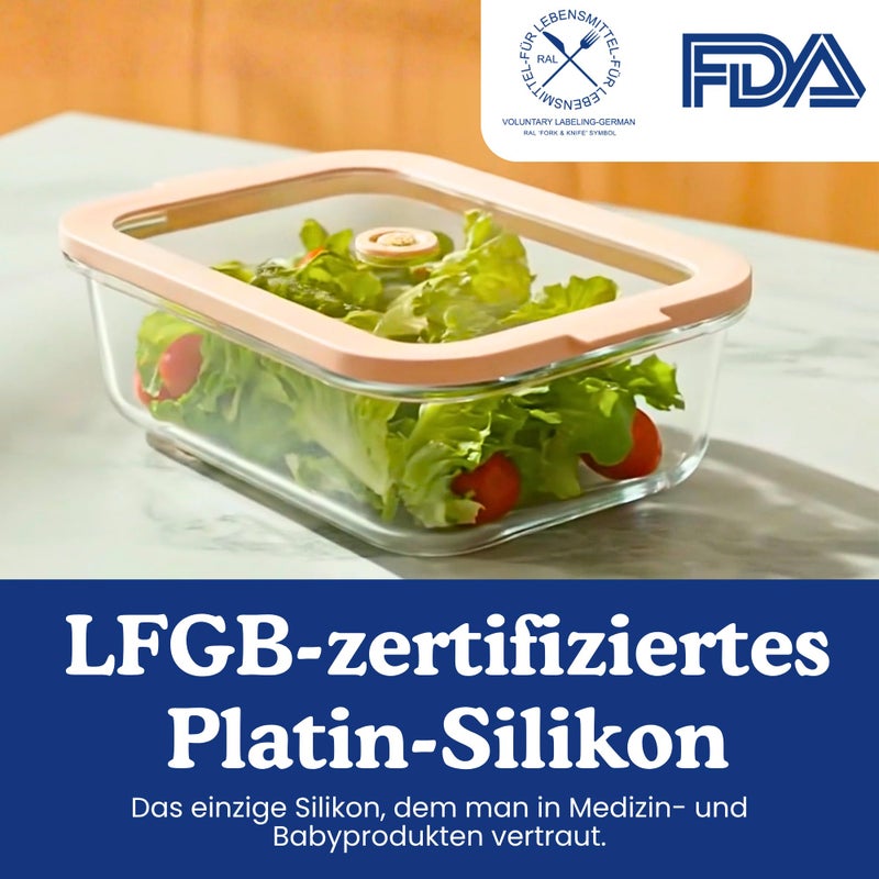 Ziruma Non-Toxic 4 Pack - Glass Food Storage Containers With Lids â€“ Plastic Free, Airtight Meal Prep Containers, Multi-Size (12, 21, 35, 50 Oz), Microwave & Freezer Safe - Image 4