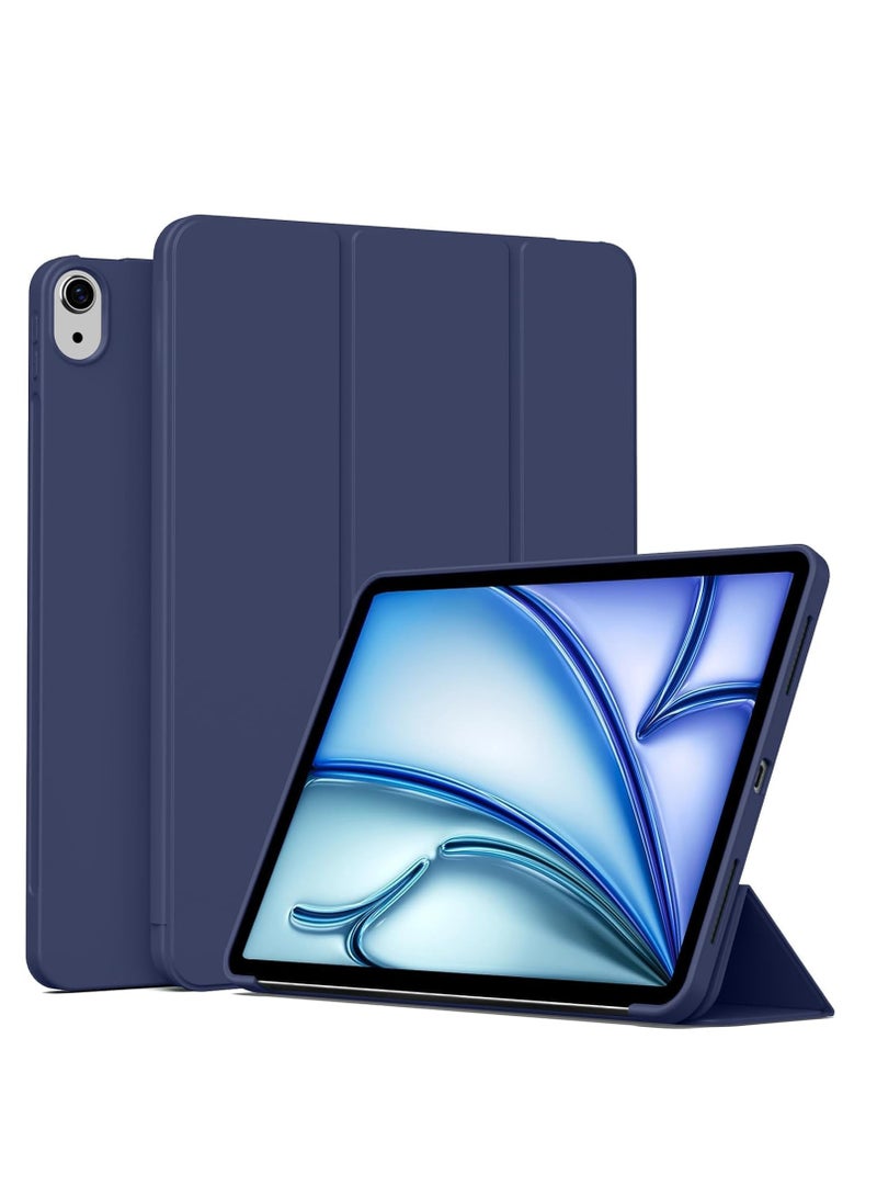 ELTRAZONE Case for iPad Air 11 Inch M2 2024, iPad Air 5th/4th Gen (10.9 Inch, 2022/2020) – Lightweight Thin Soft TPU Back Protective Case with Auto Sleep/Wake, Smart Folio Cover Navy - Image 1
